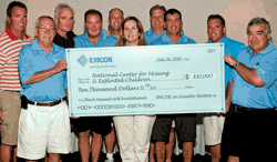 EMCOR presents $10,000 check donation for The National Center For Missing & Exploited Children (NCMEC).